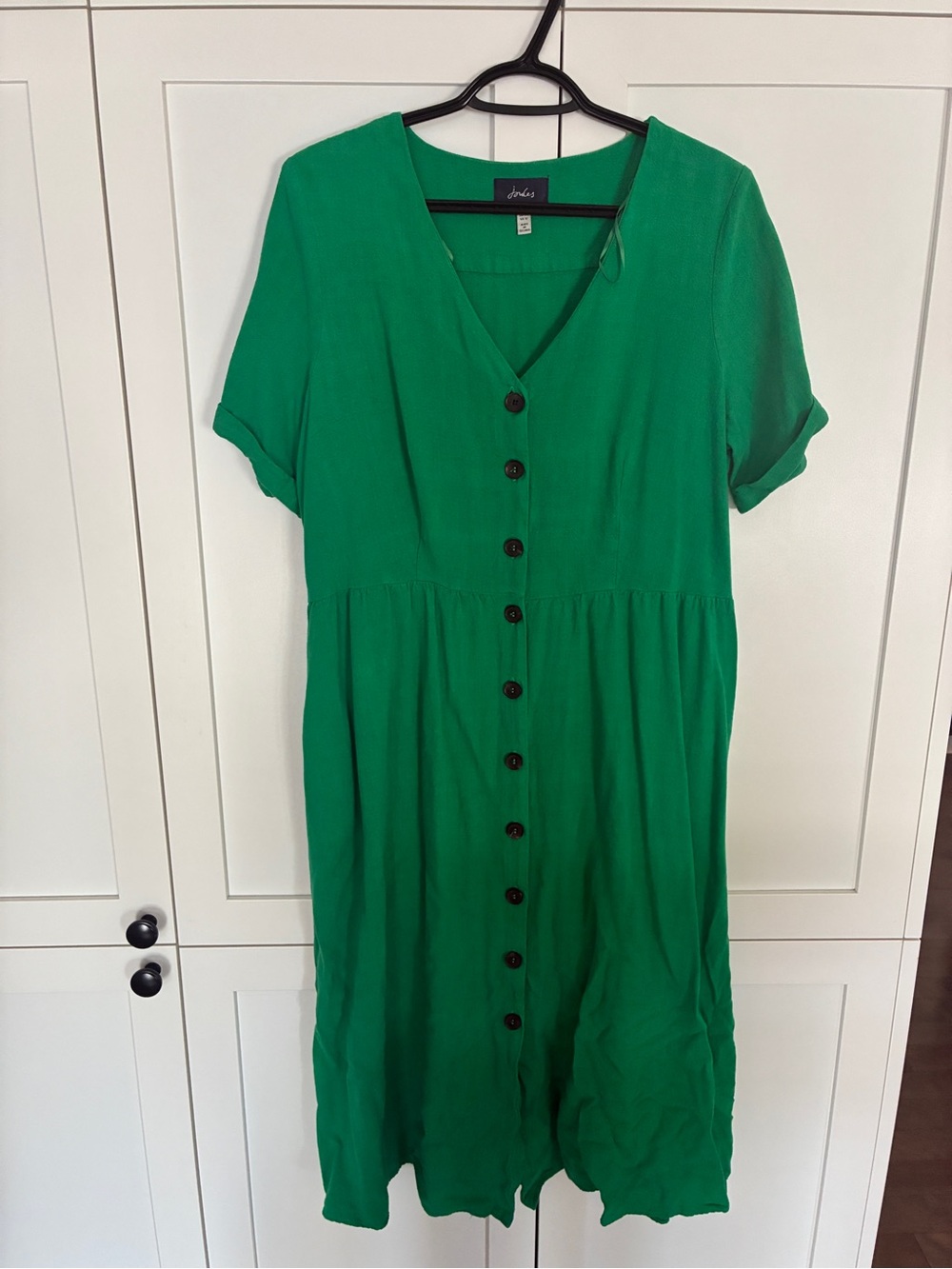 Joules Emerald Green Button-Front Midi Dress